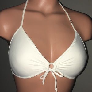 White, padded bikini top tie back, adjustable boutique